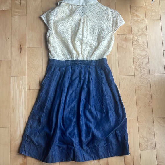 🍀Sale 4/$20 ANTHROPOLOGIE HD in Paris Lace & Chambray Dress - Picture 6 of 11